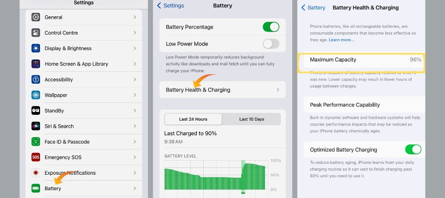 battery health iphone