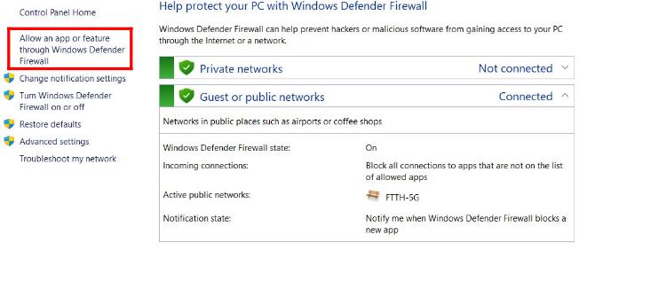 Windows Defender Firewall 
